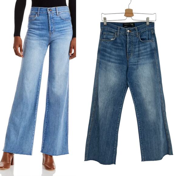 Veronica Beard Taylor High Rise Wide Leg Jeans Durango Wash Blue Size 26 - Picture 1 of 12